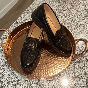 Shein Black Loafers with Glitter detail